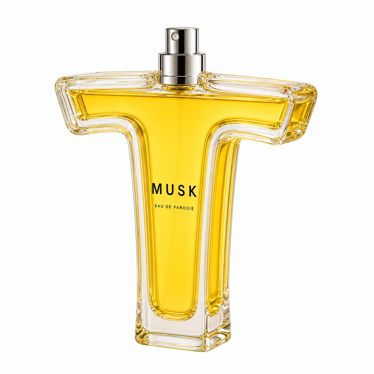 Pee on Musk Travel Edition: angled view of the T-shaped bottle